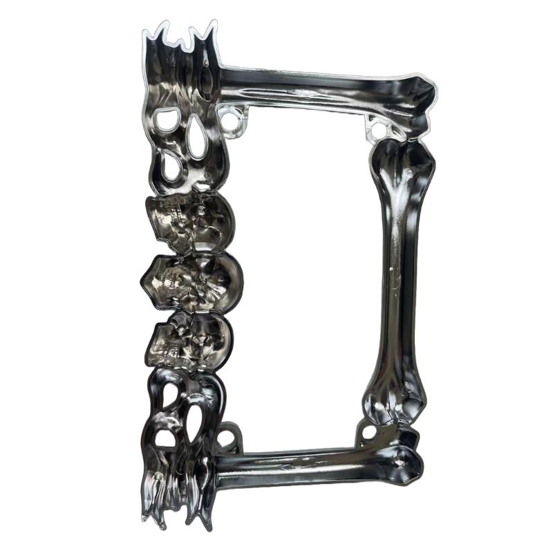 License Plate Skull Head Plastic License Plate Frame Suitable for Motorcycle