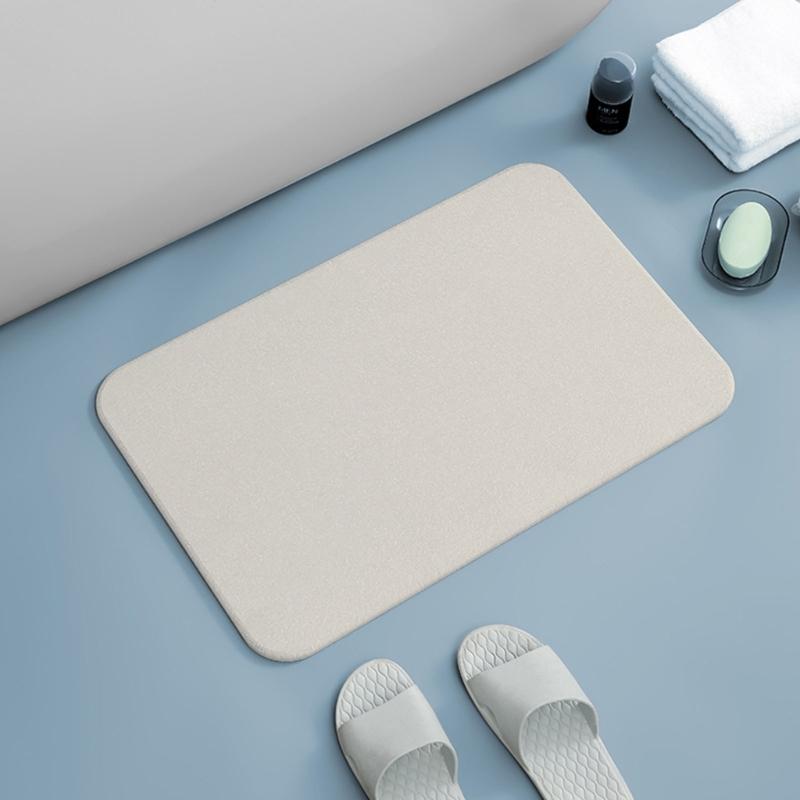 Badematte Sicher Rutschfest Kieselgurmatte Schnelltrocknend Saugfähiger Teppich Fußmatte für Familie mit Kindern und Senioren