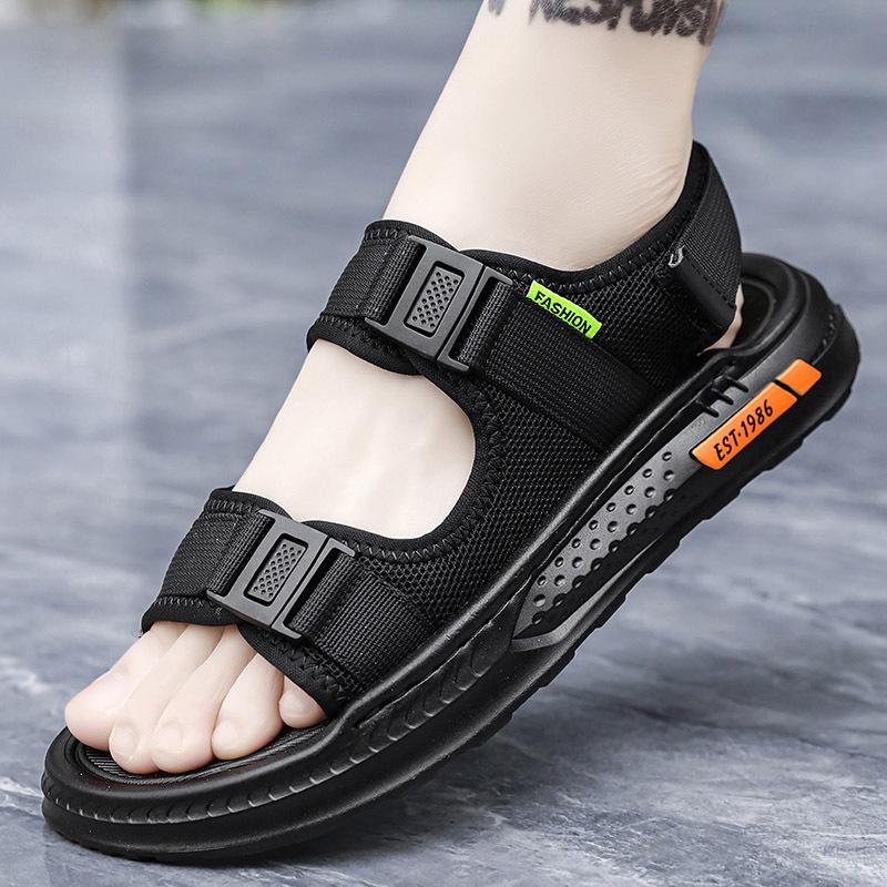 Men's shoes 2025 summer new outdoor travel beach shoes men's fashion Velcro casual comfortable soft-soled sandals
