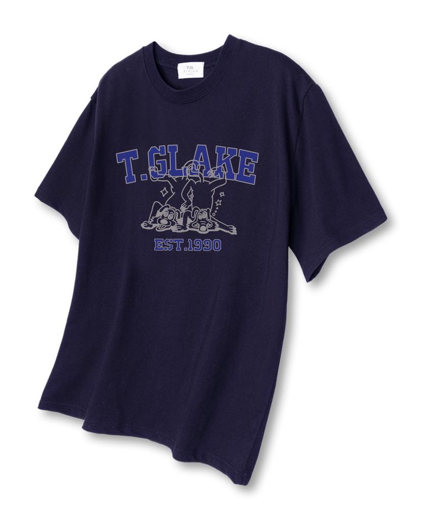 TI.GLAKE Two Dog Oversized Short Sleeve T-Shirt Navy