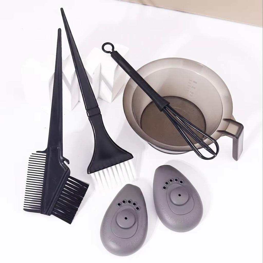6pcs professional hair dye sets, hair dye bowl mixing brush, hair dye earmuffs, salon hair dye tools, Special for Real Hair Wigs