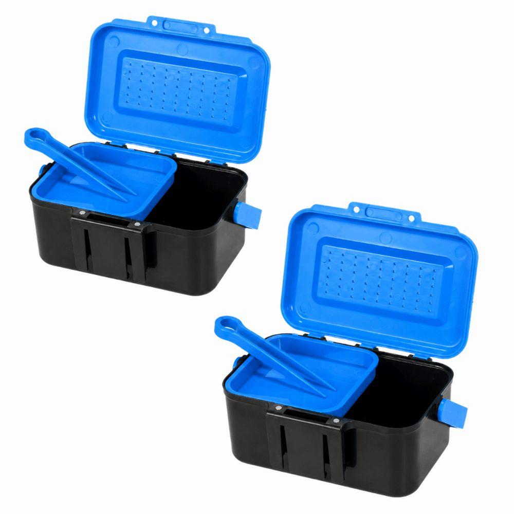 2PCS Plastic Fishing Bait Box with Clip Worm Storage Case Fishing Lure Box  Fishing Accessories