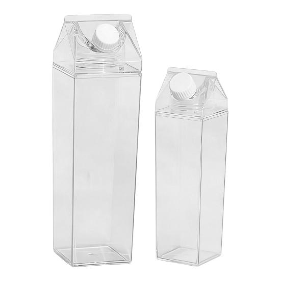 Square Plastic Milk Bottle Leak-Proof Rotating Seal Cap Bottle Coffee And Tea Bottle