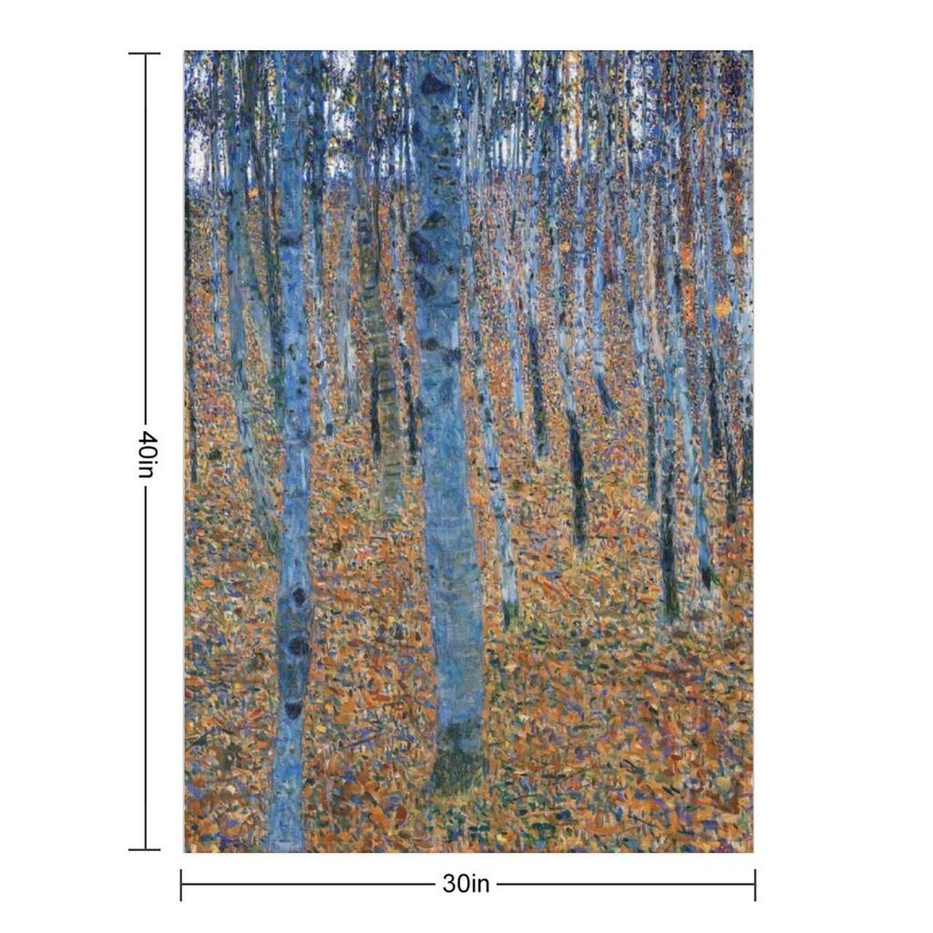 Beech Grove I - Gustav Klimt Throw Blanket Cosplay Anime Quilt Polar Fashion Sofas Blankets