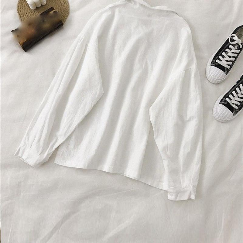 Spring Summer and Autumn Long-sleeved Shirt Female Niche White Shirt White Loose Autumn Top Coat Blouse