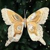 Glitter Christmas Butterfly Pendant with Clip Realistic Butterfly Hanging Decor Colorful Reusable Xmas Tree Decoration