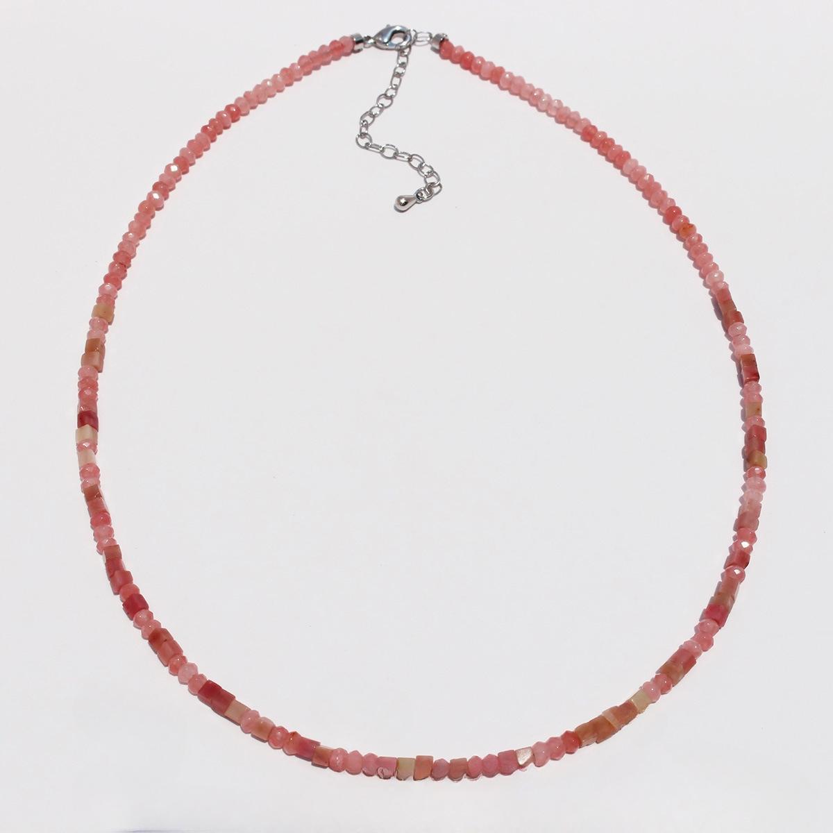 

Оригинальный дизайн ожерелье из камня гибискуса для женщин, розовый камень любви, настоящий жемчуг, бисерная ключичная цепочка, многослойная укладка одежды 416