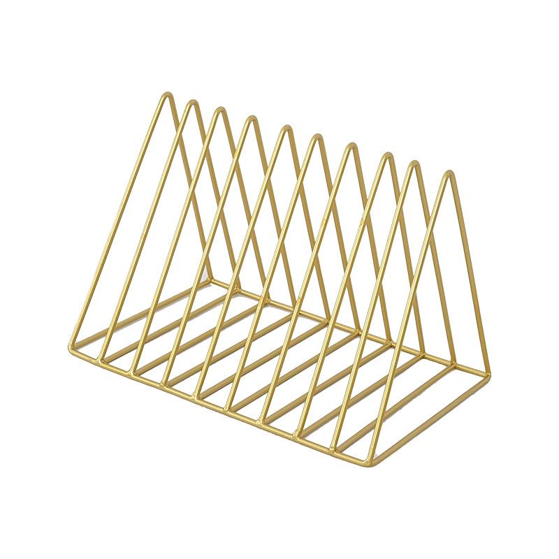 Triangular Bookcase Iron Art Small Bookcase Desk Decoration Storage Rack Simple Book and Newspaper Rack