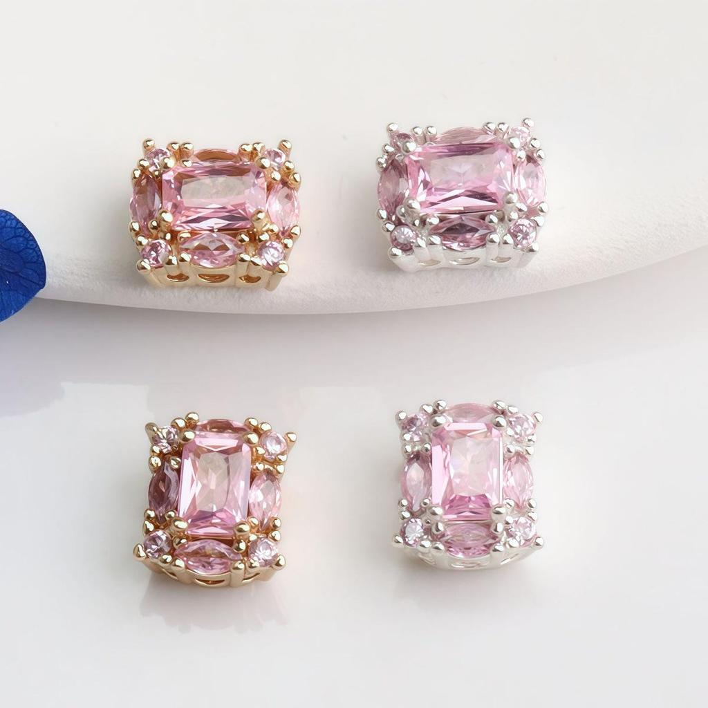 14K Gold Filled Quadratische Zirkon-Abstandshalterperlen für die Schmuckherstellung