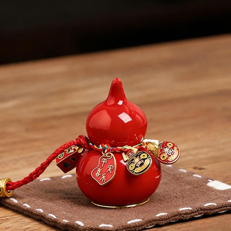 BEPAN Ceramic Peace Gourd Tea Pet Ornament Car Dashboard Decor Small Pendant Fortune Attracting Home Interior Decoration Accessories