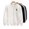 Sudadera de cuello redondo para hombre con forro polar - Jersey de manga larga para otoño/invierno, casual y versátil, tendencia 2025