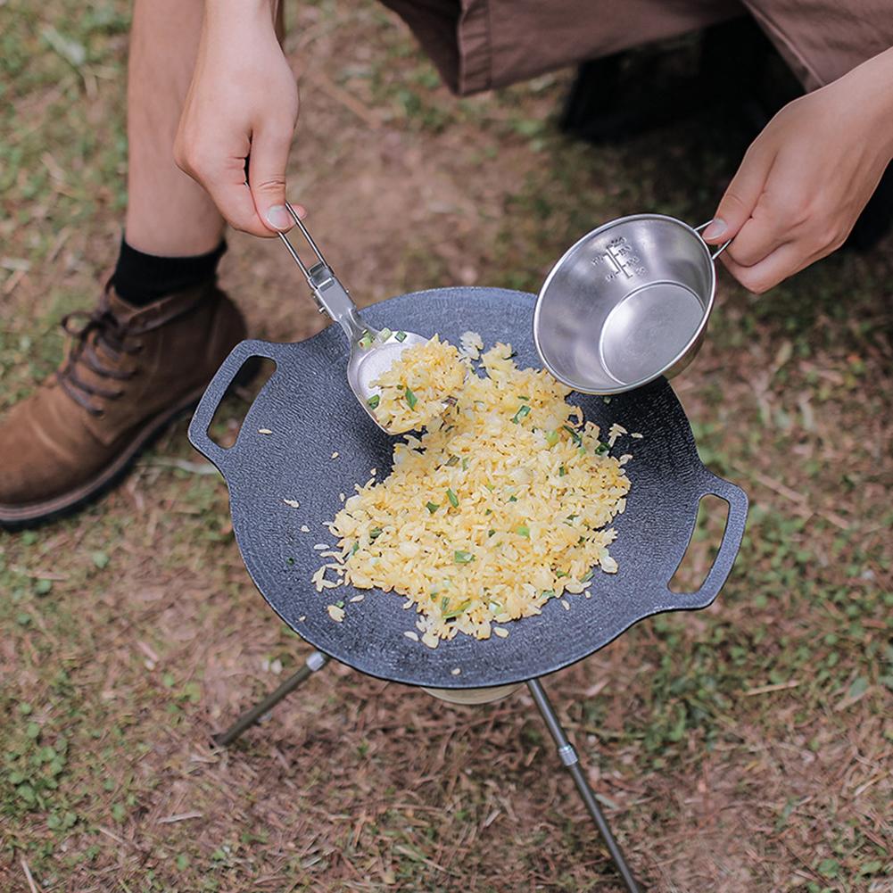 Folding Camping Tableware 304 Stainless Steel Spoon Shovel Spatula Easy To Clean for Travel Hiking Outdoor Tableware