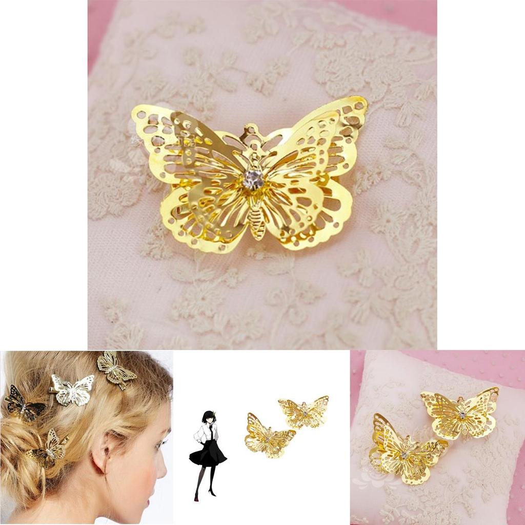 Stunning Bungo Stray Dogs Akiko Yosano Golden Butterfly Hair Clip Accessory