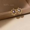 Pearl oval stud earrings Korean temperament simple pearl earrings ins light luxury earrings earrings women