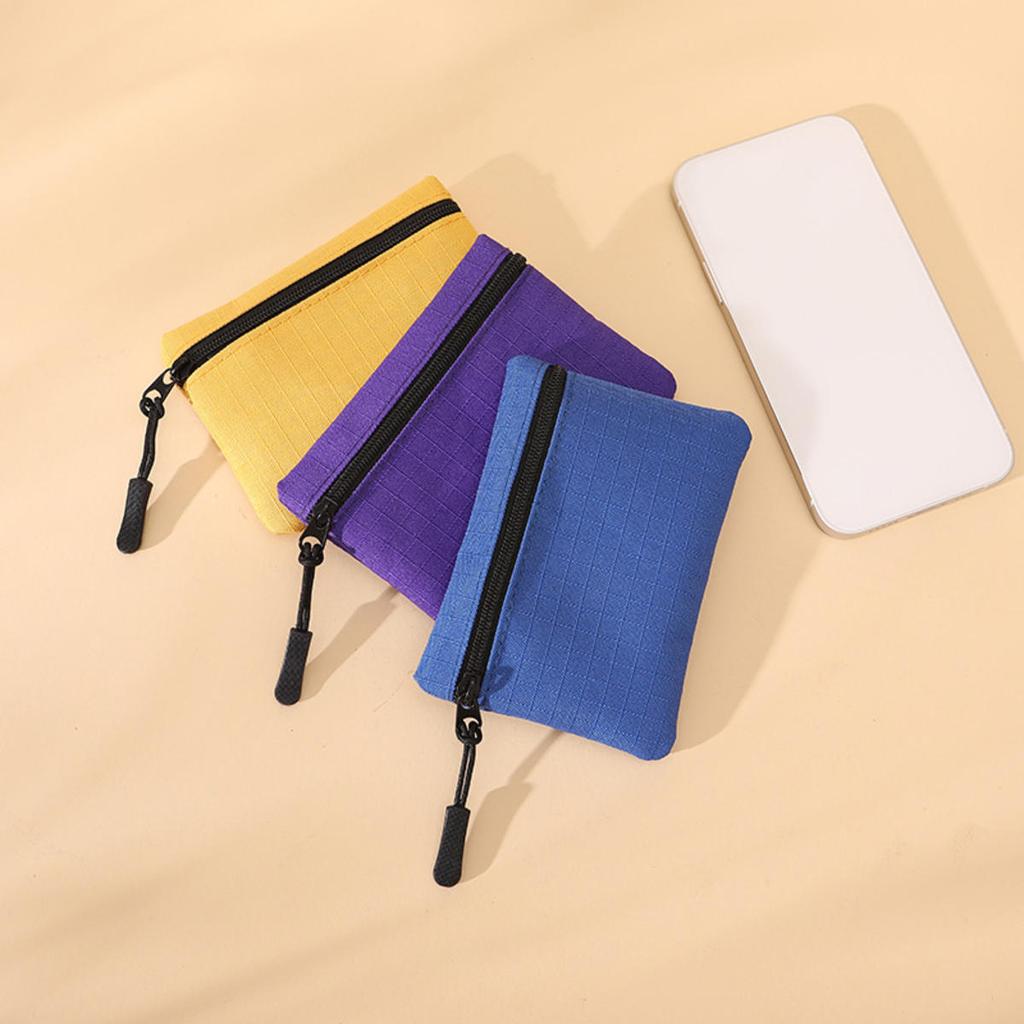 Credit Card Holder Kids Mini Cute Purse Oxford Cloth Coin Purse Women Zipper Coin Pouch Key Earphone Data Cable Card Bag