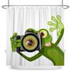 Funny Frog Cartoon Shower Curtain Sets Leaf Animal Creative Children Bathroom Decor Waterproof Fabric Home Hooks Bath Curtains