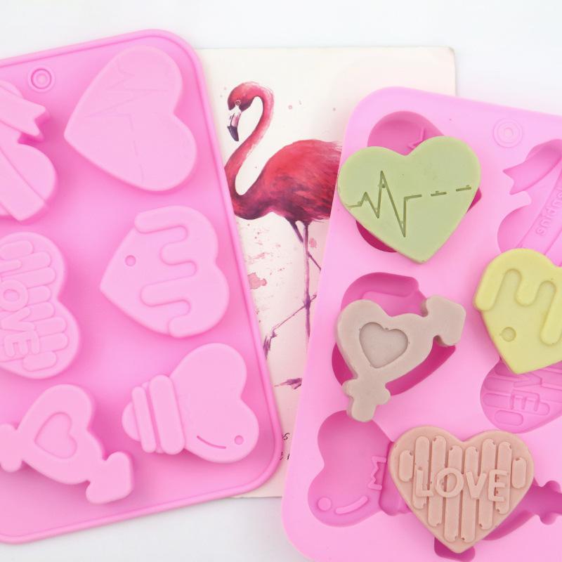 6 Holes Handmade Soap Silicone Mold Various Aromatherapy Candle Molds DIY Handmade Baking Cake Chocolate Ice Mold
