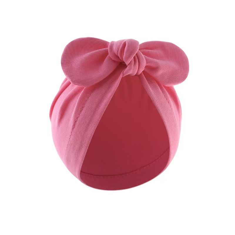 New fashion children's rabbit ear bow multi-color soft baby fetal hat baby spring and autumn hat