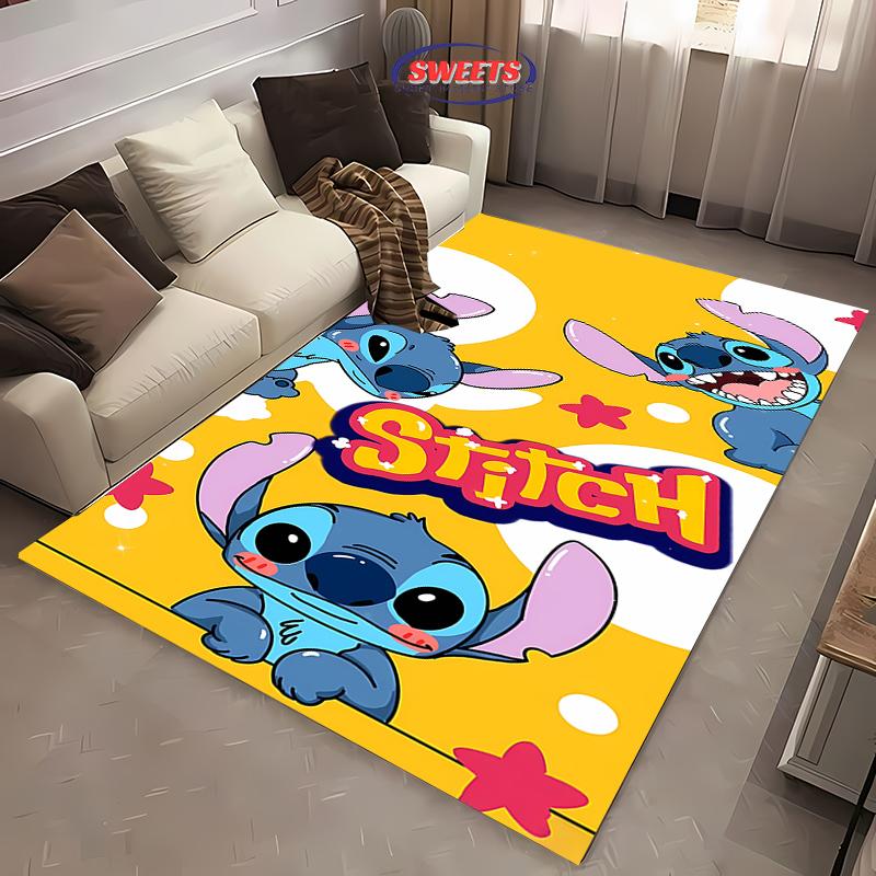 NO.3 Disney Lilo & Stitch Temalı Halı! Yatak Odası Oturma Odası Yatak Matı, Kaymaz Zarif Ev Dekorasyonu, Dayanıklı Makinede Yıkanabilir Halı