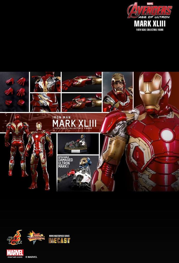Movie Masterpiece DIECAST Age of Ultron Iron Man Mark 43 Scale Painted Movable Figure Avengers 1/6 Die-Cast