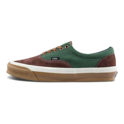 Era Og Lx Tela Cuero Clásico Casual Zapatillas de Skate de Caña Baja Unisex Verde Marrón VN0A3CXNBGS