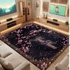 Floral Garden Theme Crystal Velvet Floor Rug Personalized Custom Name Text Warm Carpet Home Decoration