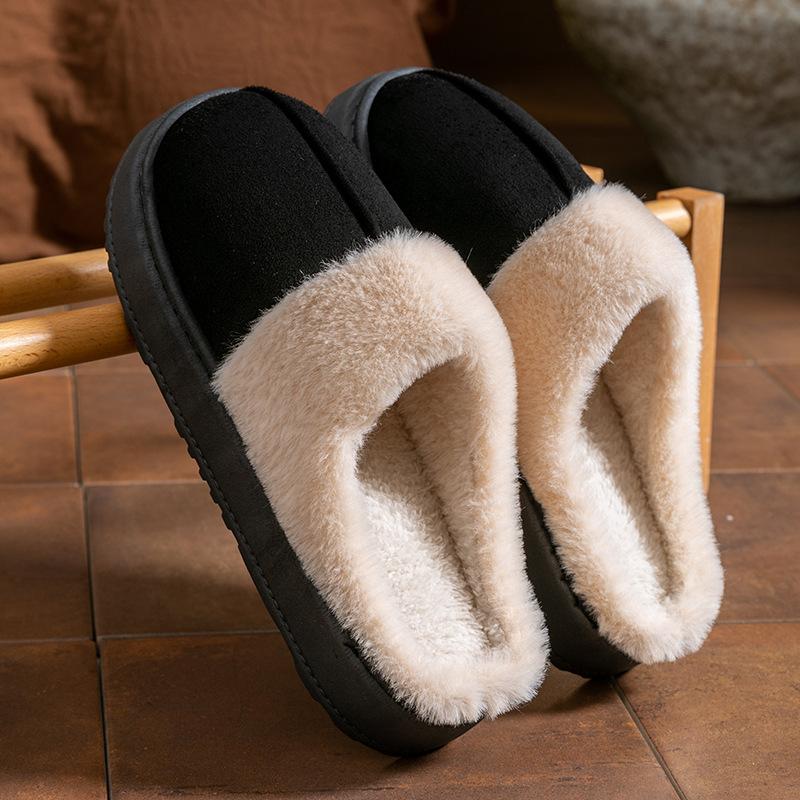Cixi Baumwollpantoffeln dicke Sohle Wochenbett-Schuhe Plüsch Heimgebrauch Innenbereich rutschfest warm Paar
