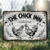 Chick Inn Welcome Sign, Rustic Metal Wall Art, 8x12 Vintage Tin Poster, Farmhouse Decor