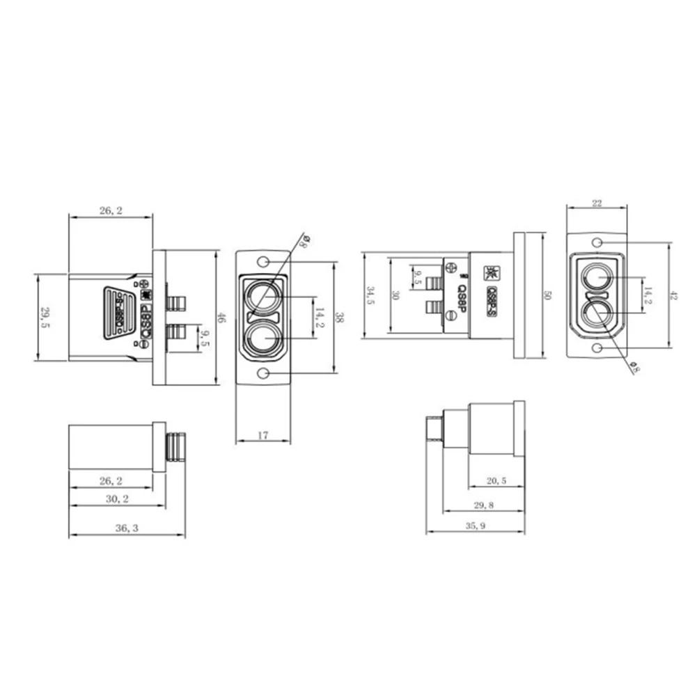 QS8P-S High Current Power Plu-g Fireproof Flower Charging Lock Board Power Plu-g 130-180A Male And Female Battery Connectors