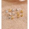 Yhpup Stainless Steel Cubic Zirconia Round Heart Stud Earrings Set for All Occasions Delicate Popular Daily Jewelry for Women