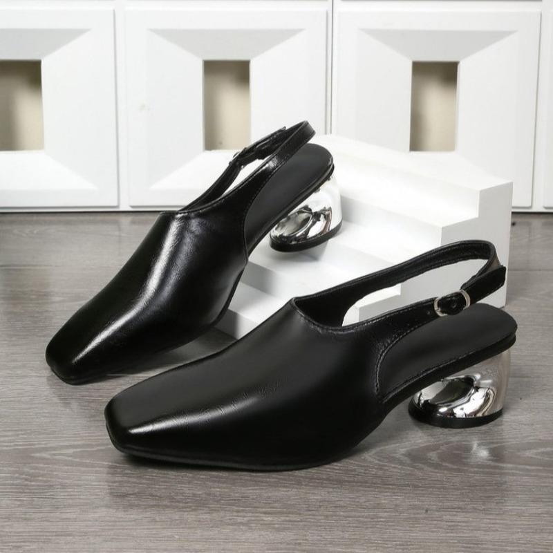 

Модные туфли на среднем каблуке квадратной формы, для узкой стопы, простые, с неглубоким вырезом, с одним ремешком, универсальные, с мягкими боковыми стенками 42 чёрный