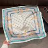 Light luxury chain simulation silk printing silk scarf square scarf high-end shawl sunscreen neck small square scarf headscarf scarf women