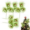 5pcs Christmas Tree Toppers 17 Inch Green Curly Tree Shaped Decorations 3-fork Reed Christmas Branches Christmas Tree Decoration