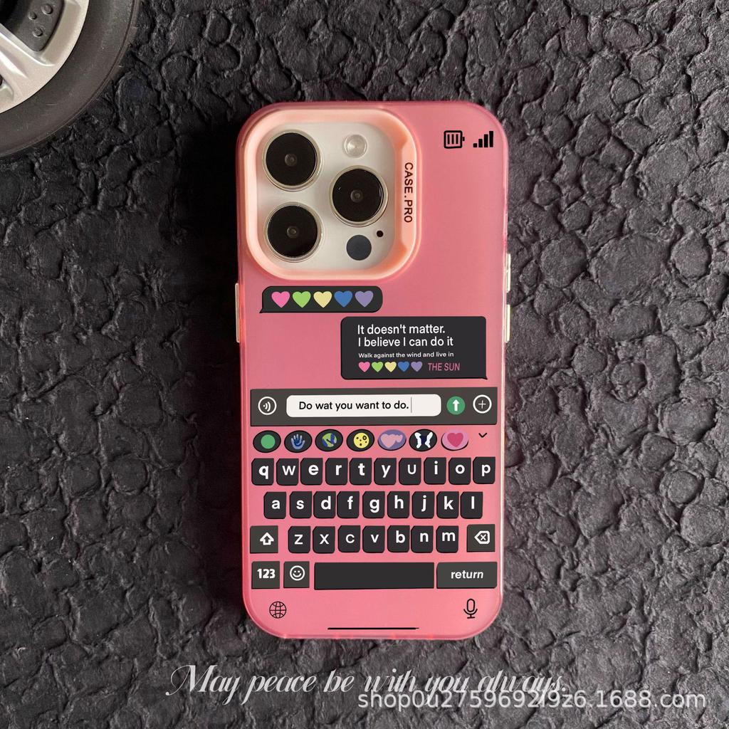 iPhone15Pro Keyboard Mobile Phone Case: Laser Soft Case for Apple 14/13/12/11XsMax, XR/X Tide Design