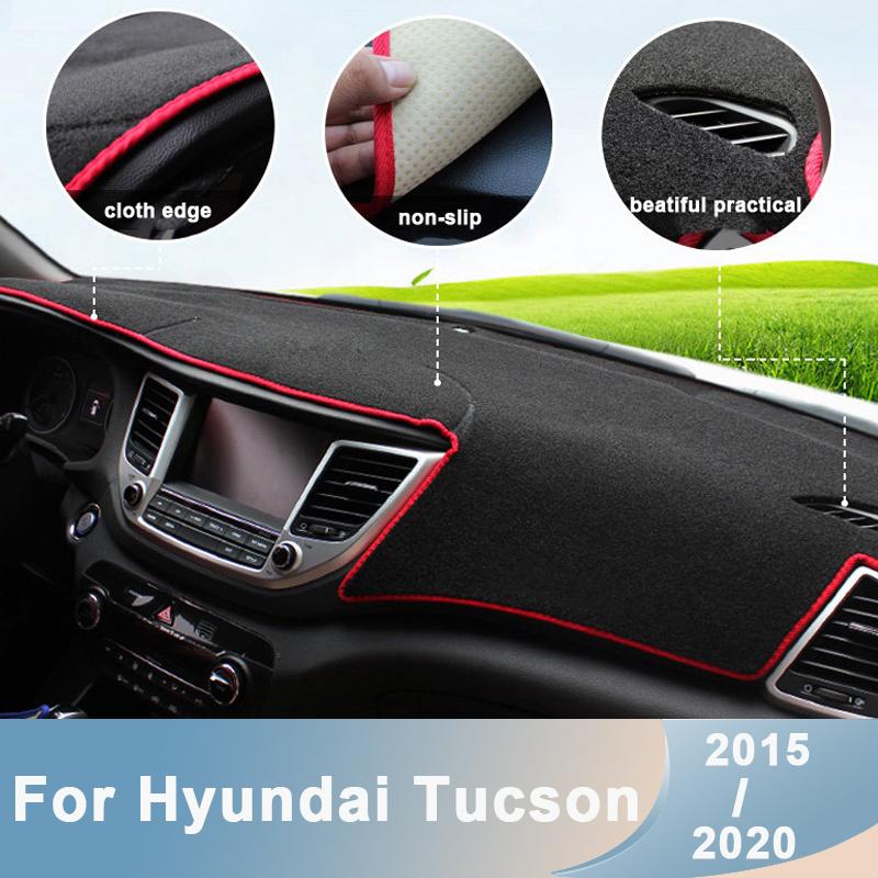 Car Dashboard Avoid Light Pad Instrument Platform Cover Mats Carpets For Hyundai Tucson TL 2015 2016 2017 2018  Accessories