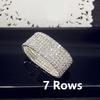 Brățară Elastică de Lux Albă Completă cu Cristal Cubic Zirconiu AAA Strălucitoare cu Strasuri Gheață Brățară de Damă pentru Femei Bijuterii de Nuntă