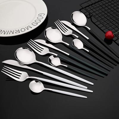 24Pcs Blue Silver Stainless Steel Dinnerware Set Kitchen Fork Spoon Knife Dinner Cutlery Set Western Flatware Tableware Set