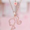 Barbie Prinses Peach Hart Hanger Ketting – Elegant, Licht Luxe Sleutelbeinketting