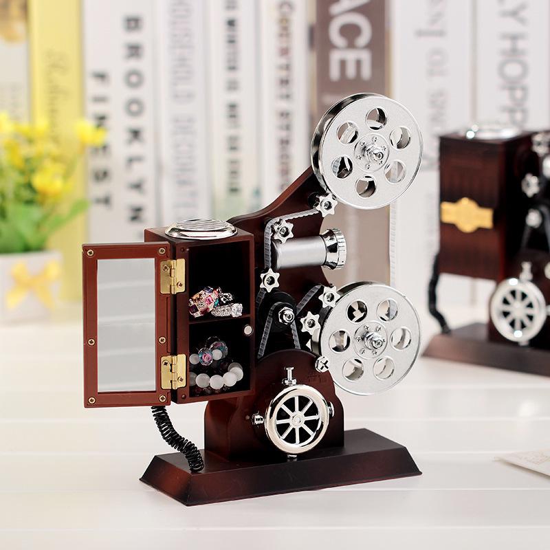 Nostalgic Retro Movie Projector Music Box - Creative Home Decor & Christmas Gift for Children