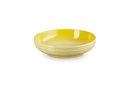 Le Creuset 20cm Round Deep Dish, Soleil Design, Heat and Cold Resistant, Microwave, Oven, and Dishwasher Safe, Suitable for Baking, Gratin, Curry, and
