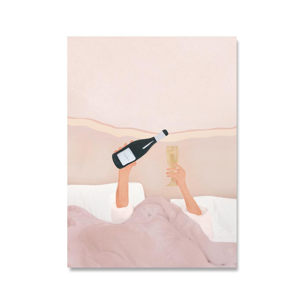 

«Затерянные в моих книгах», холст, картина, постер с утренним вином и принтом, летние каникулы, настенные художественные фотографии для гостиной, домашний декор 21x30cm No Framed бордовый