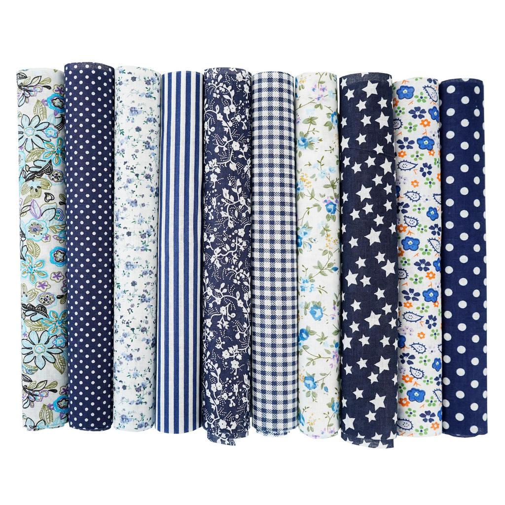 100-Color Patchwork Cloth Set: Floral, Plaid & Polka Dot Plain Weave Cotton for DIY Crafting