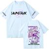 Pattern T-shirt suitable for both men and women, comfortable and breathable round neck short sleeved top, street fashion hip-hop clothing