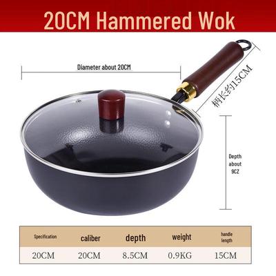 Lijia 20cm Uncoated Hammered Iron Frying Pan