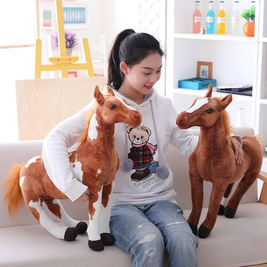 30/60cm 3D Plüsch Stoffpferd Wurfkissen Hausdeko Weich Bequem Schlafpielzeug Kinderzimmer Ornament Geburtstagsgeschenk