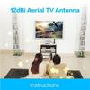 12dBi 1080P TV Anténa HD Prijímač 50 Míľ Digitálny HDTV Zosilňovač Vnútorná Anténa Vnútorný Prijímač Signálu HDTV Zosilňovač