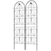 Set of 2 Garden Trellis, Metal Fence Panels for Climbing Outdoor Plants, Flowers, 180 x 50cm