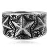 2026 Vintage Mannen Sieraden Ring Meerdere Driedimensionale Vijfpuntige Ster Ring