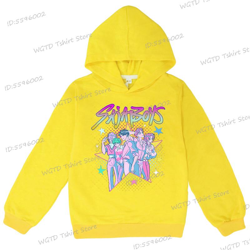 

Детская одежда Толстовки с графикой по горячему фильму Saja для мальчиков 2025 Мода на фильм Повседневная толстовка Одежда для малышей девочек мальчиков Подарки 160