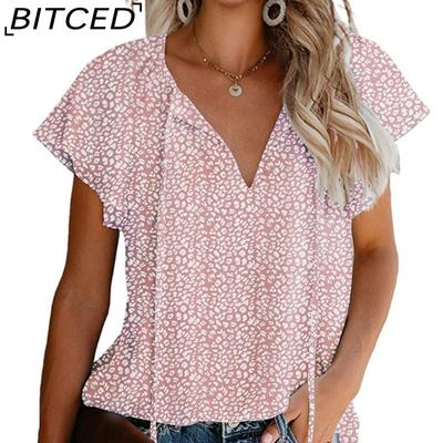 Loose T-shirt for Women Chiffon Solid Color Casual Summer Slim-fit for Women
